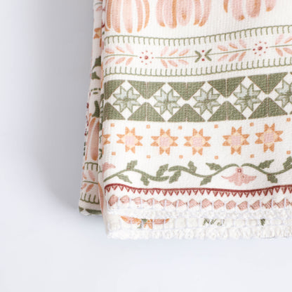 Pumpkin Chenille Flannel Blanket