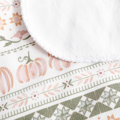 Pumpkin Chenille Flannel Blanket