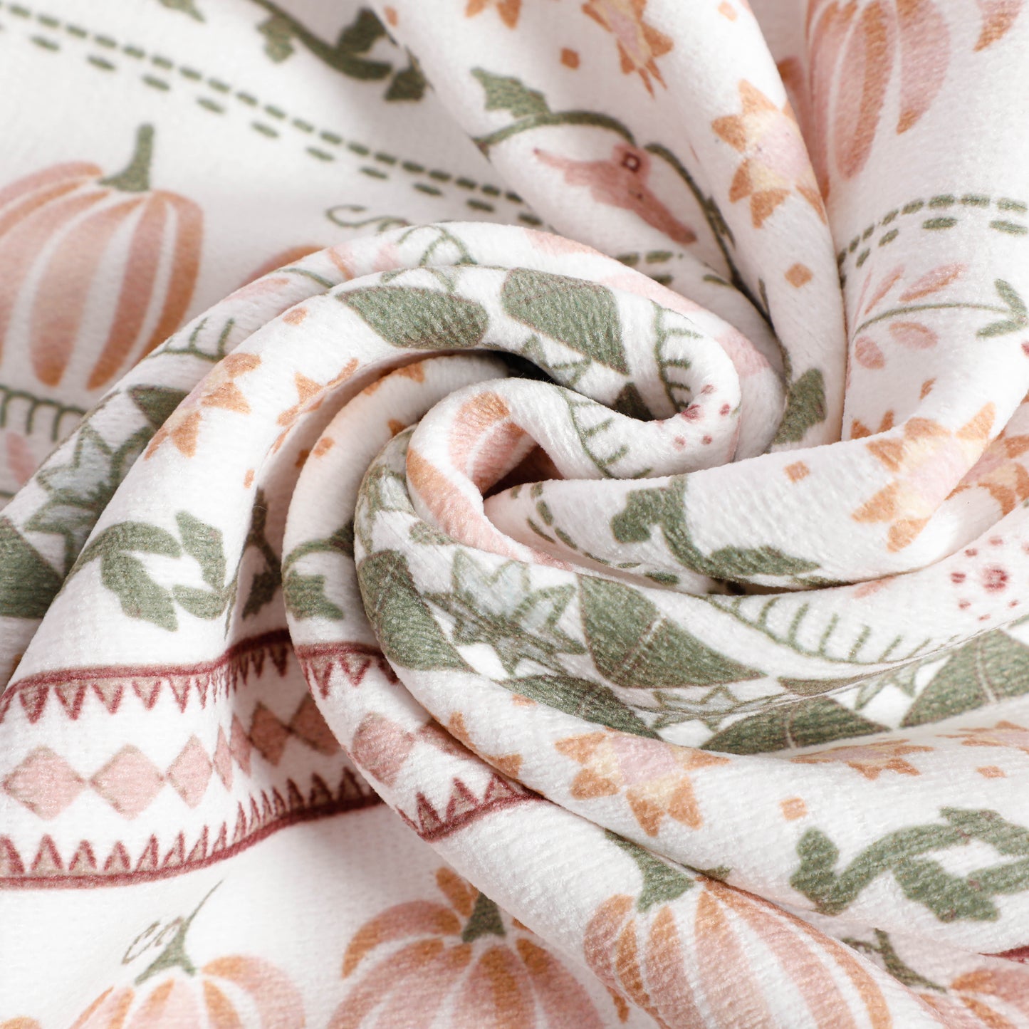 Pumpkin Chenille Flannel Blanket