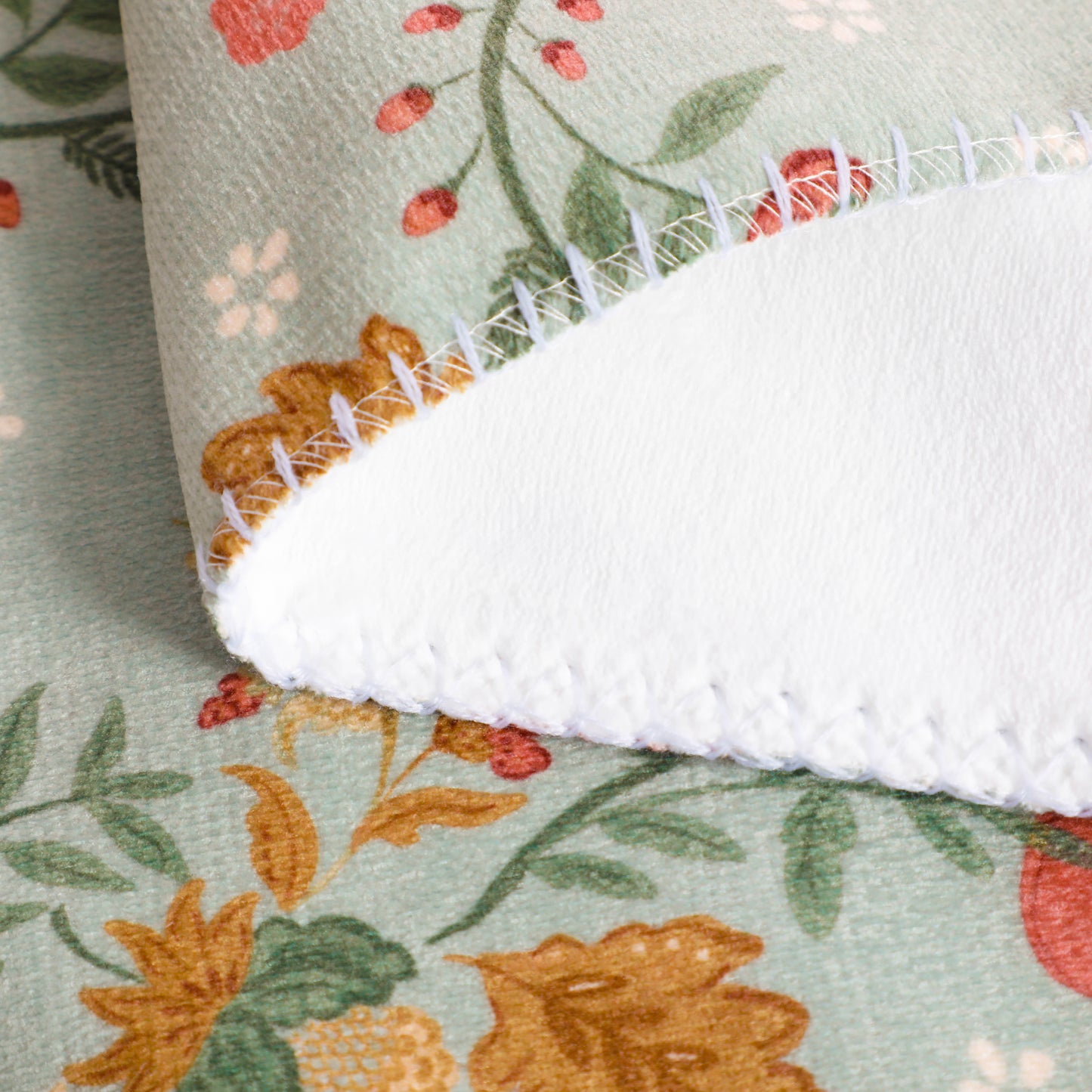 Bird&Flower Chenille Flannel Blanket