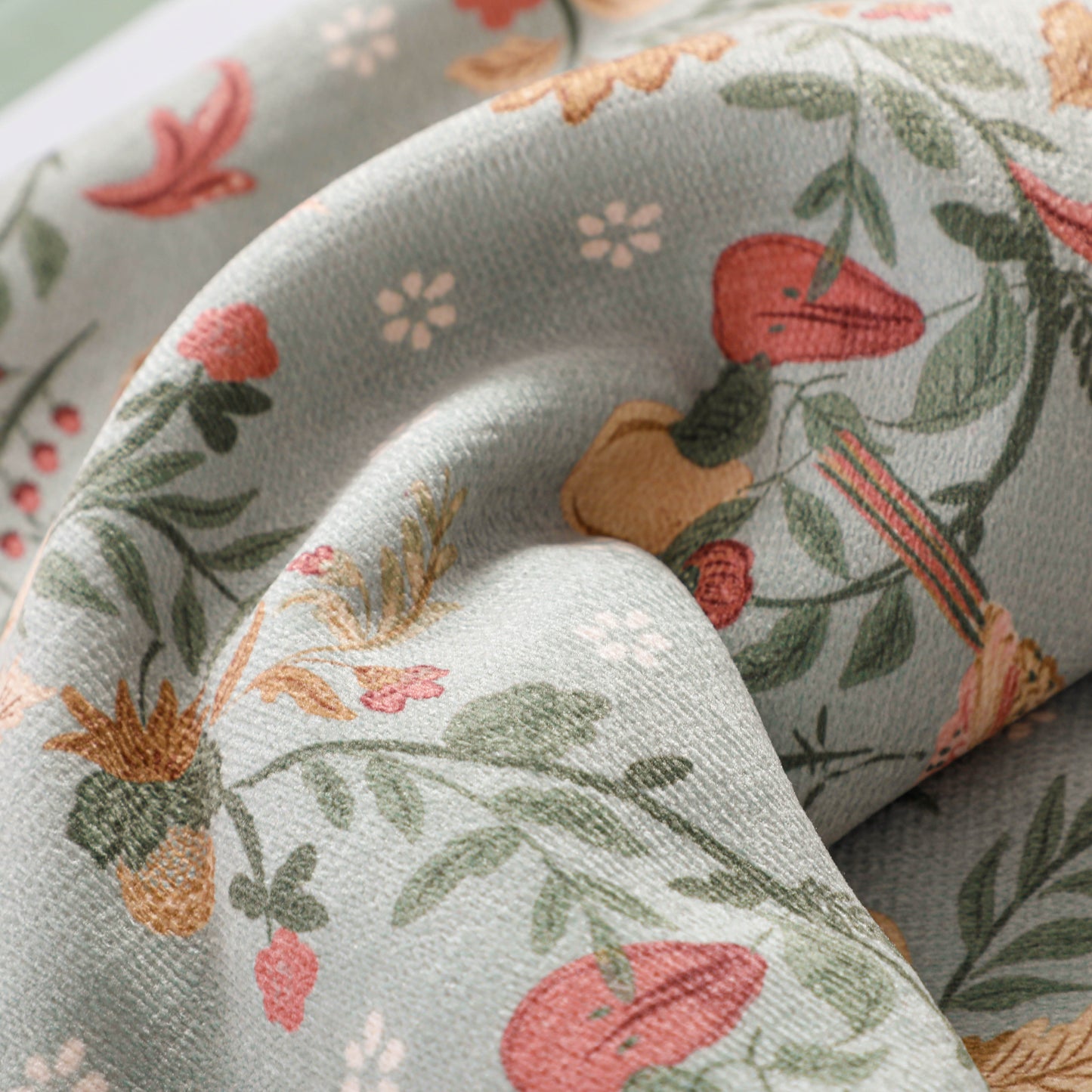 Bird&Flower Chenille Flannel Blanket