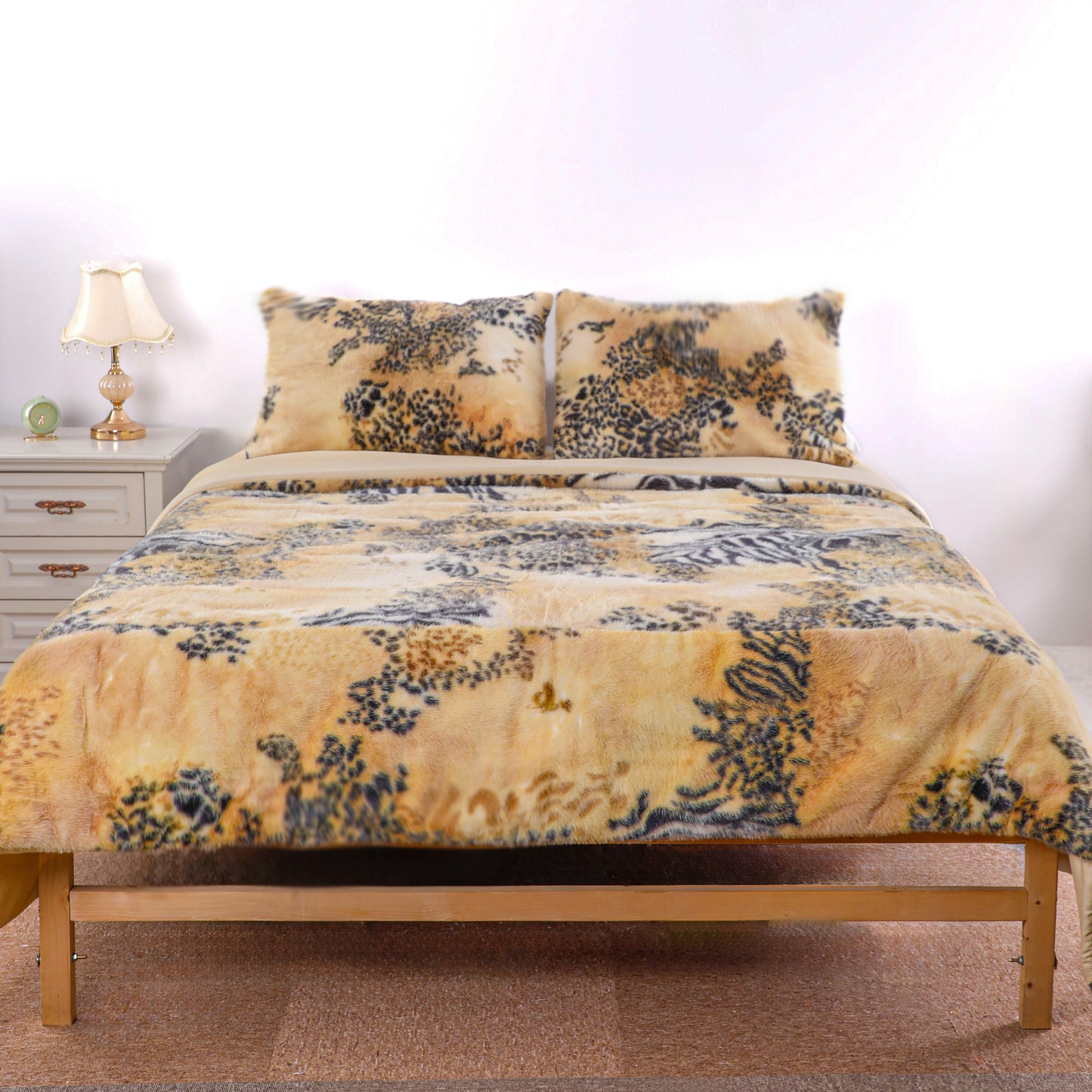 Faux Rabbit Fur 3PC Comforter Sets