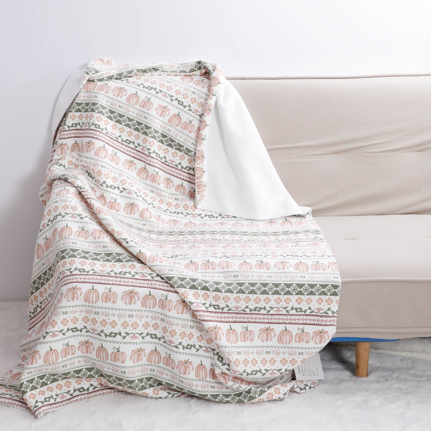 Pumpkin Chenille Flannel Blanket