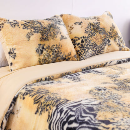 Faux Rabbit Fur 3PC Comforter Sets