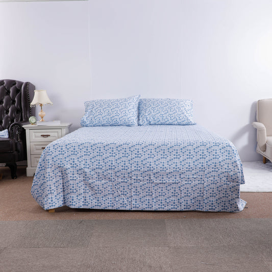 Winter Blue Snowflake Bed Sheet Set
