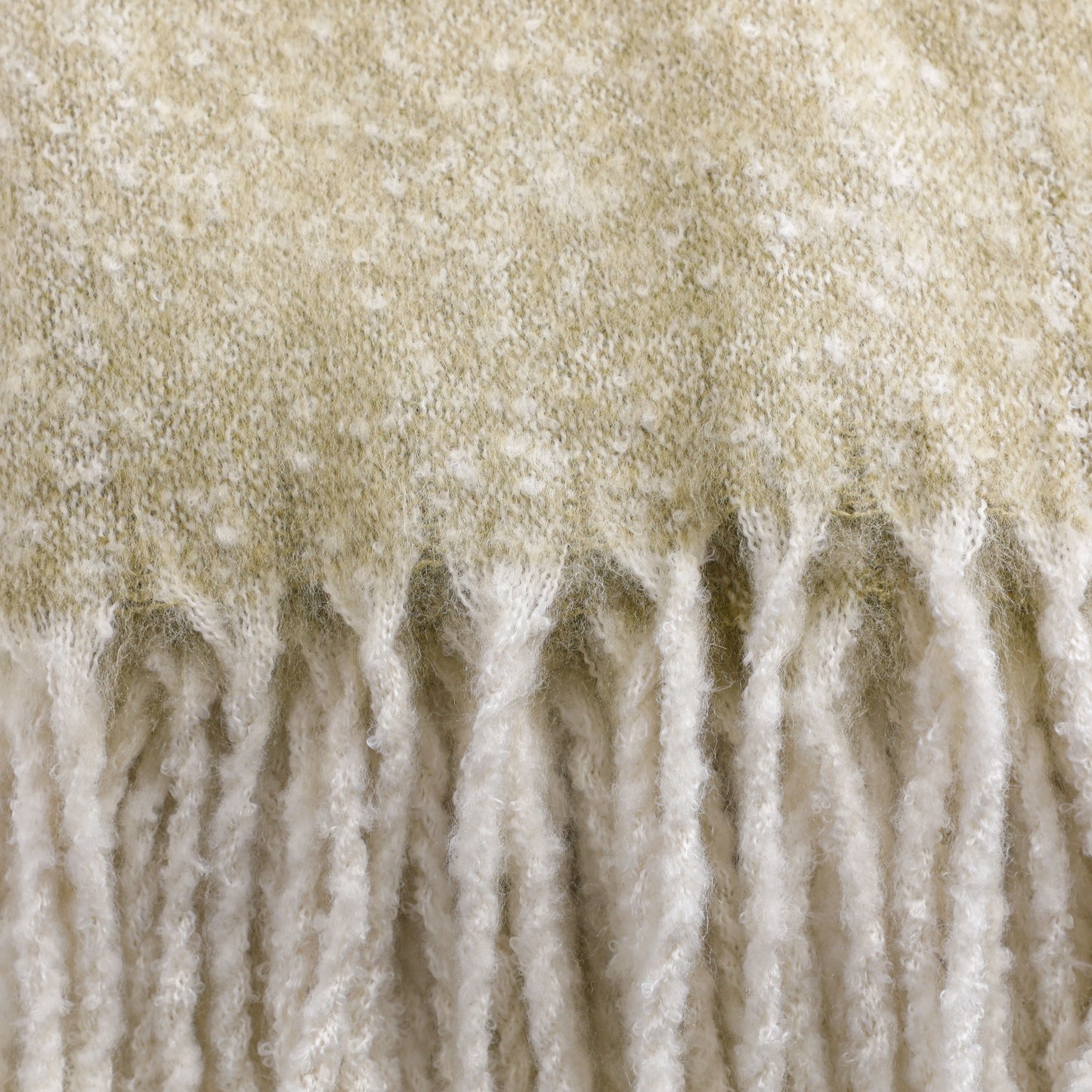 Green Mahair Tassel Throw