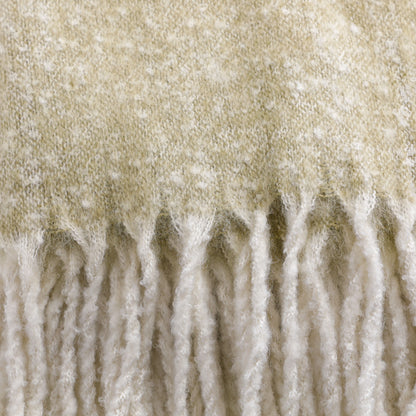 Green Mahair Tassel Throw