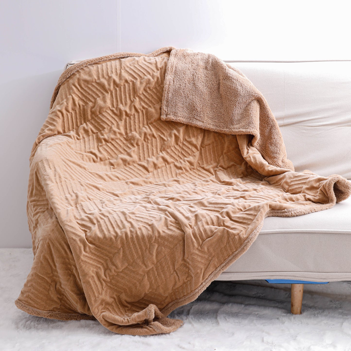 Camel Chenille Plush Blanket