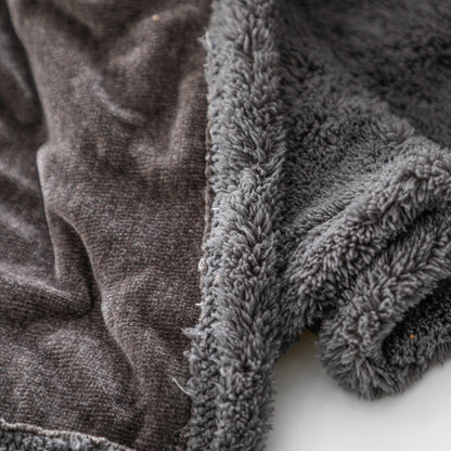 Grey Chenille Plush Blanket