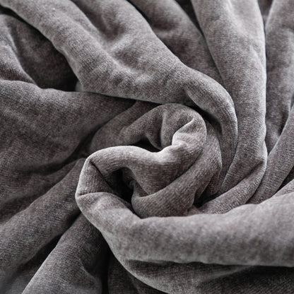 Grey Chenille Plush Blanket