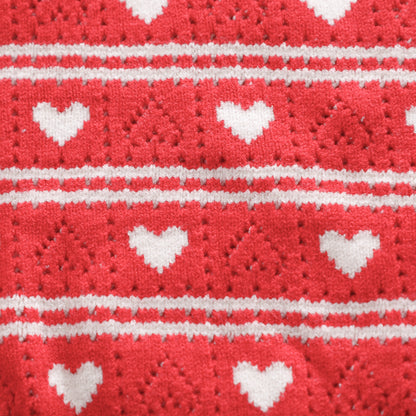 Heart Knitted Fleece Throw