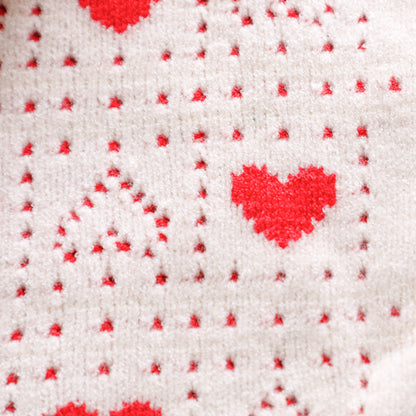 Heart Knitted Fleece Throw