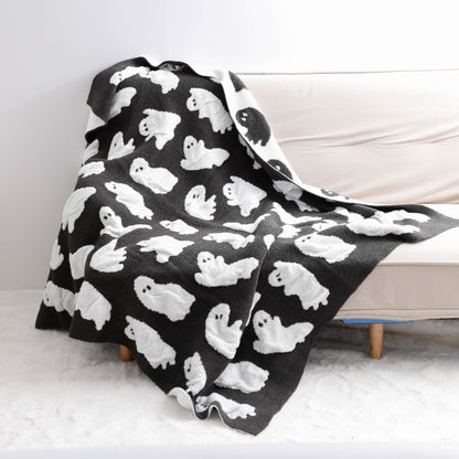 Ghost Cozy Knitted Fleece Throw