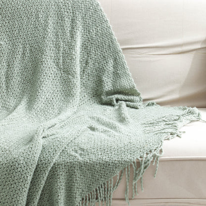 Ear Of Wheat Knitted Tassel Throw