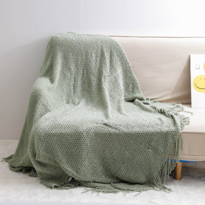 Ear Of Wheat Knitted Tassel Throw