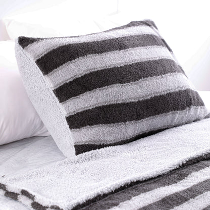 Wholesale Striped Lambskin Fleece Comforter Sets