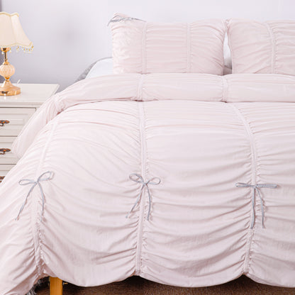 Wholesale Light Pink Bow Comforter Sets