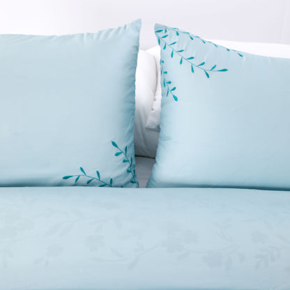 Wholesale Water Blue Embroidered Duvet Cover Sets