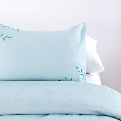 Wholesale Water Blue Embroidered Duvet Cover Sets