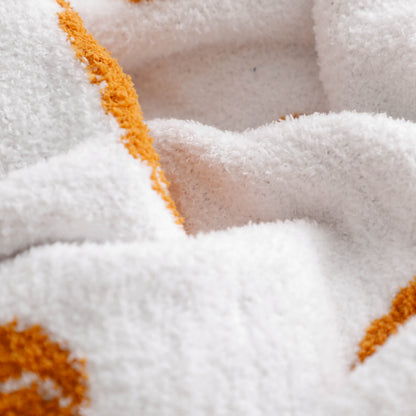 Pumpkin Cozy Knitted Fleece Throw
