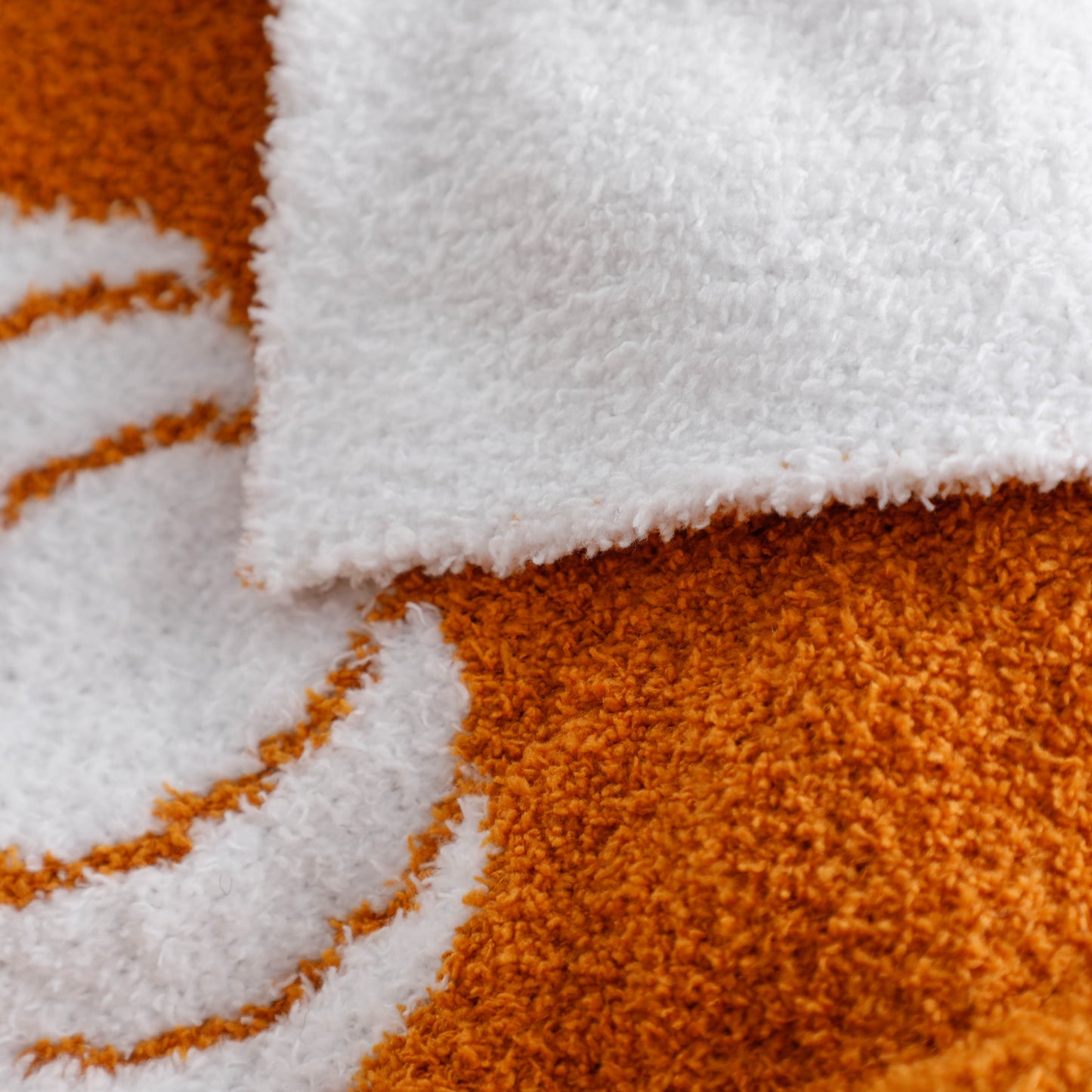 Pumpkin Cozy Knitted Fleece Throw