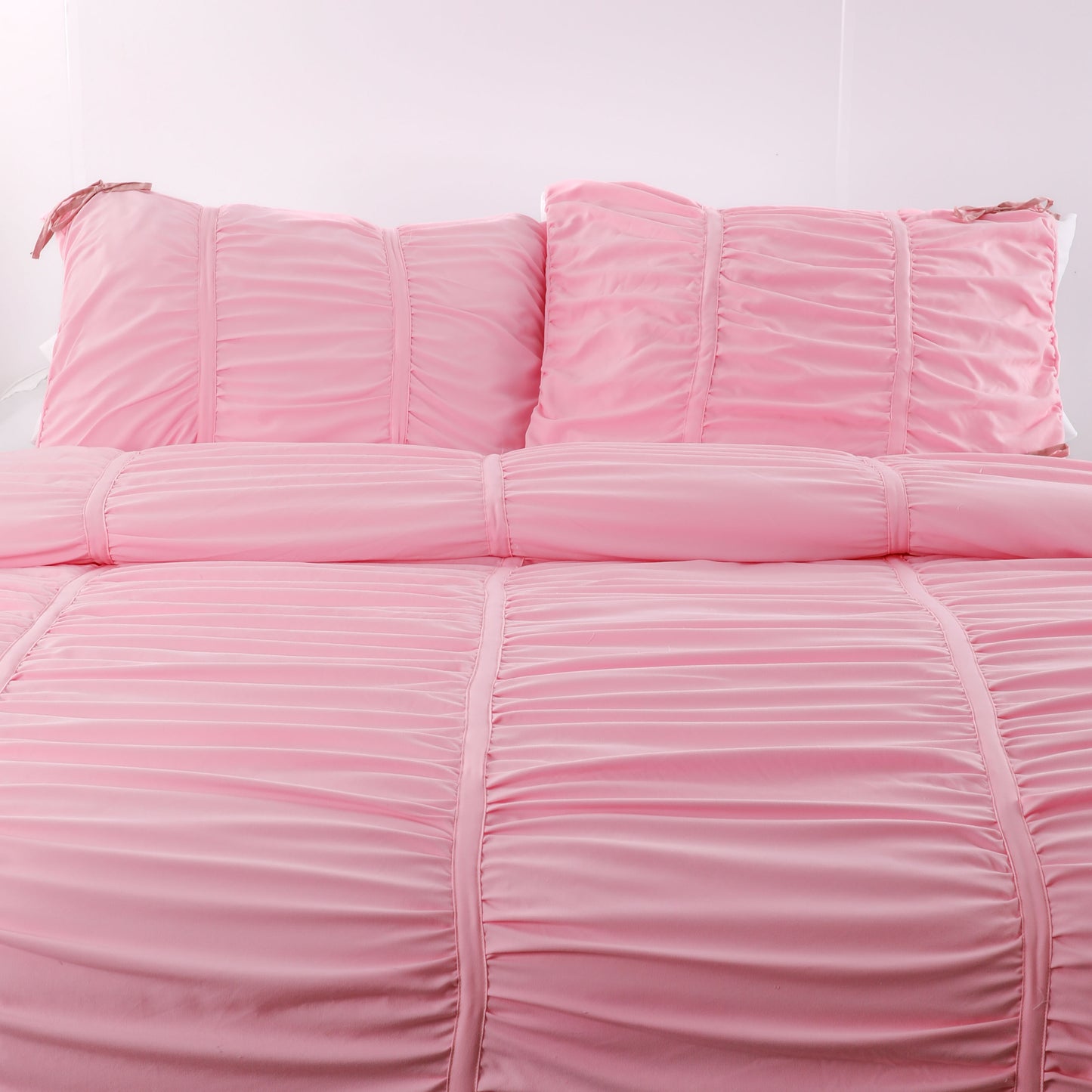 Pink Bow Three Piece Comforter Set