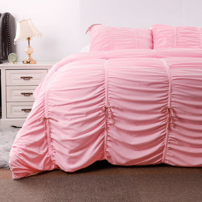 Pink Bow Three Piece Comforter Set