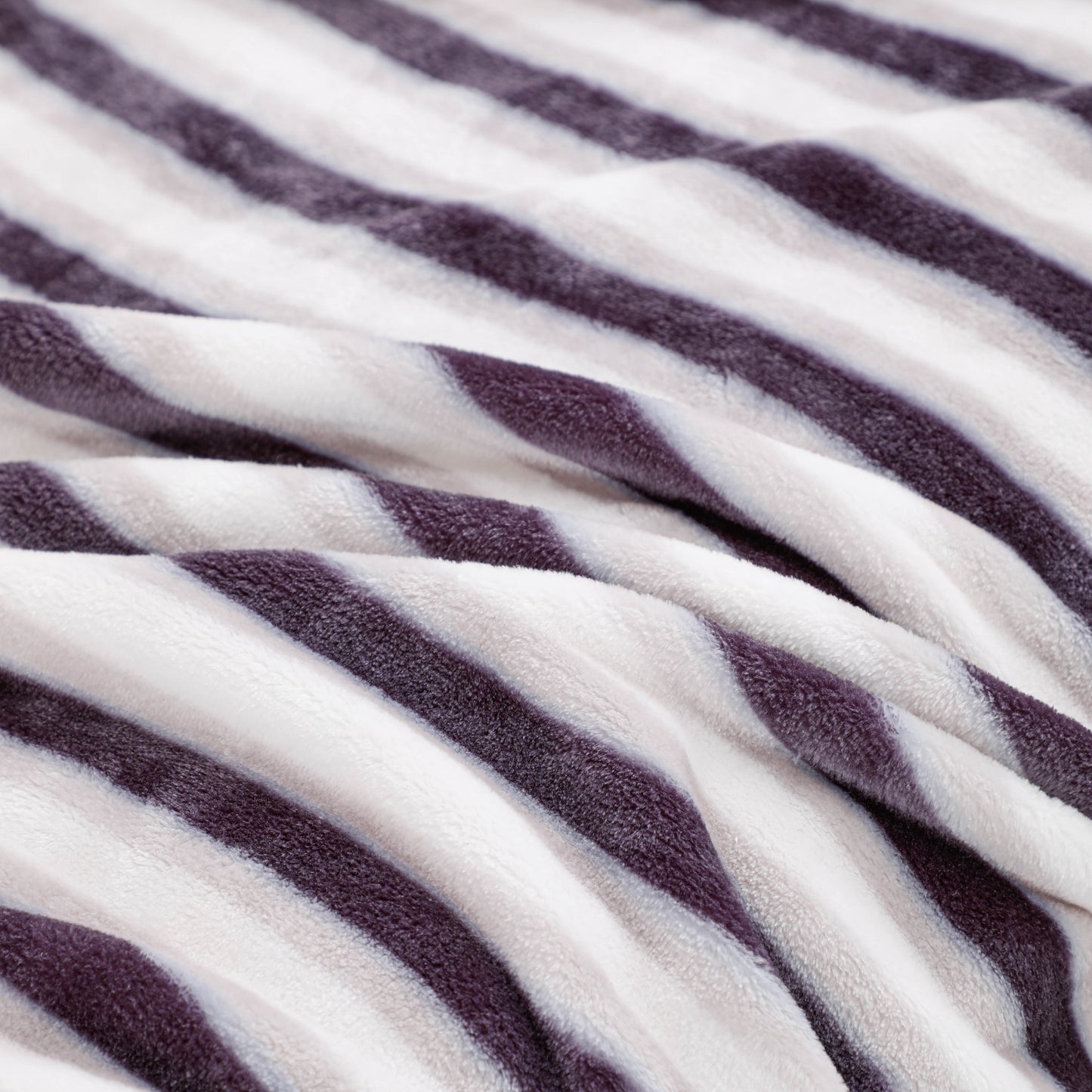 Purple Stripe Flannel Blanket Throw
