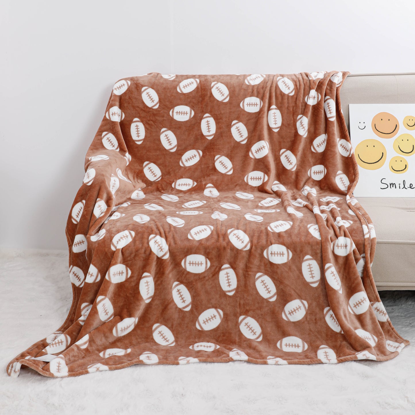 Rugbyball Flannel Blanket