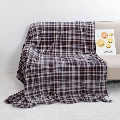 Brown Plaid Flannel Blanket