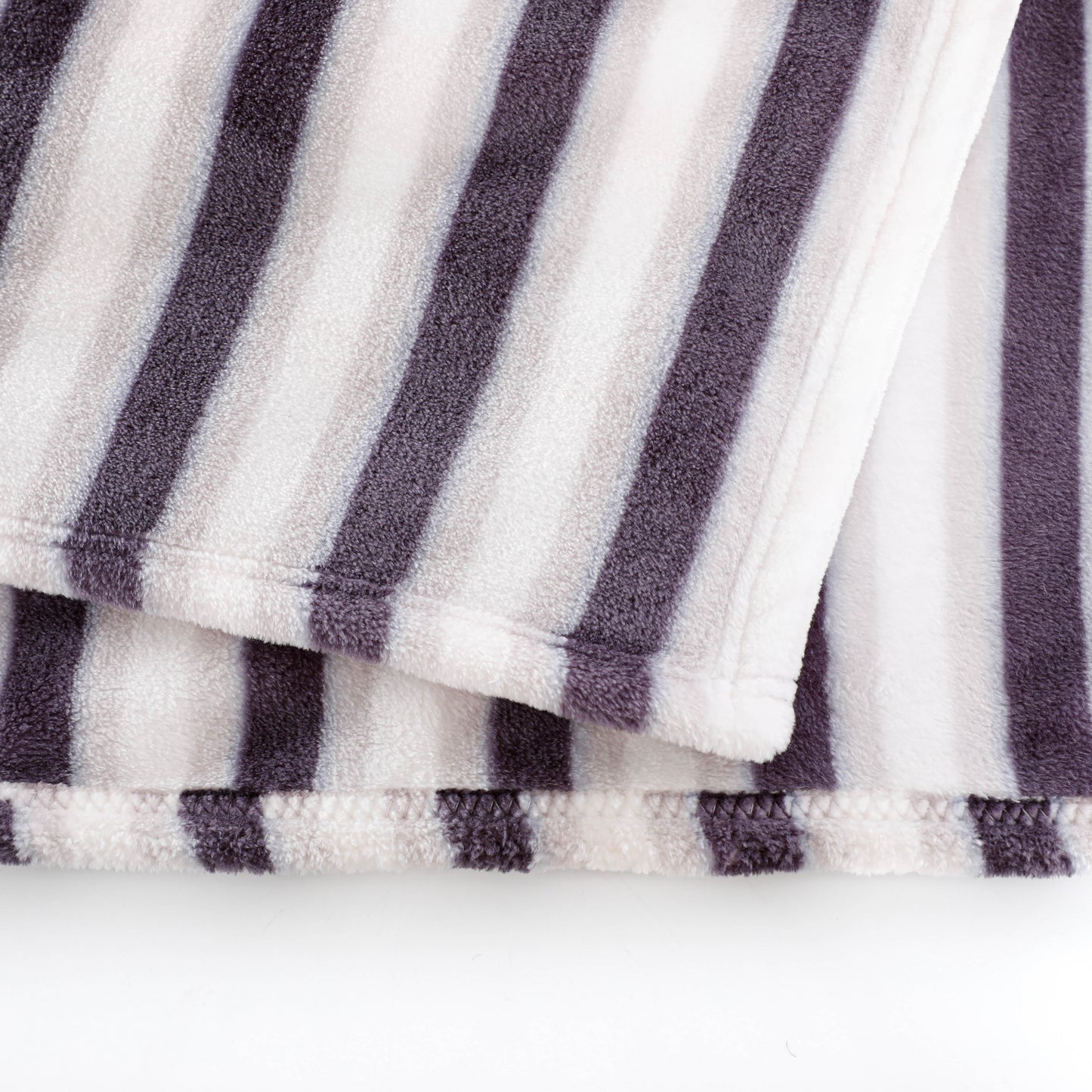 Purple Stripe Flannel Blanket Throw