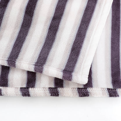 Purple Stripe Flannel Blanket Throw