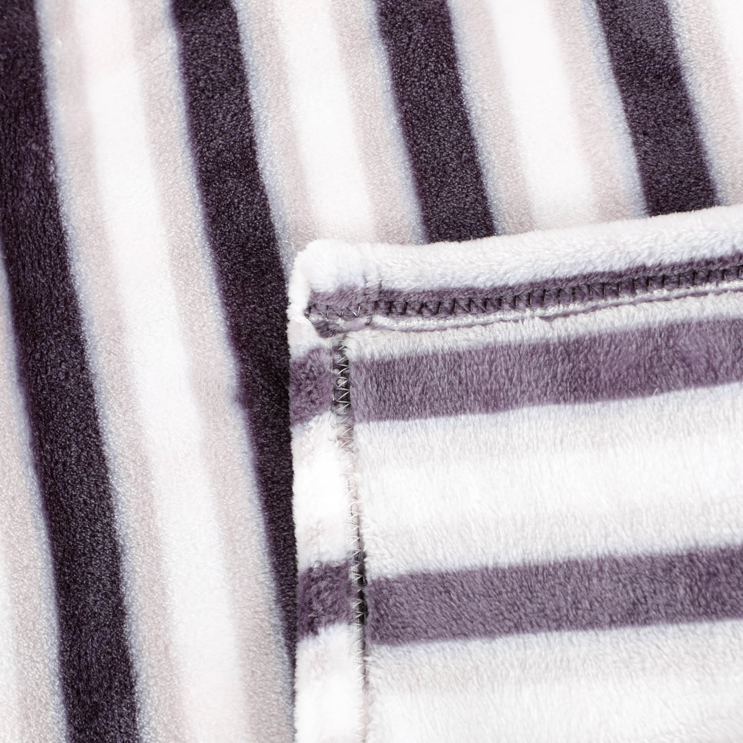 Purple Stripe Flannel Blanket Throw