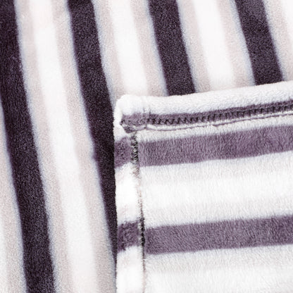 Purple Stripe Flannel Blanket Throw