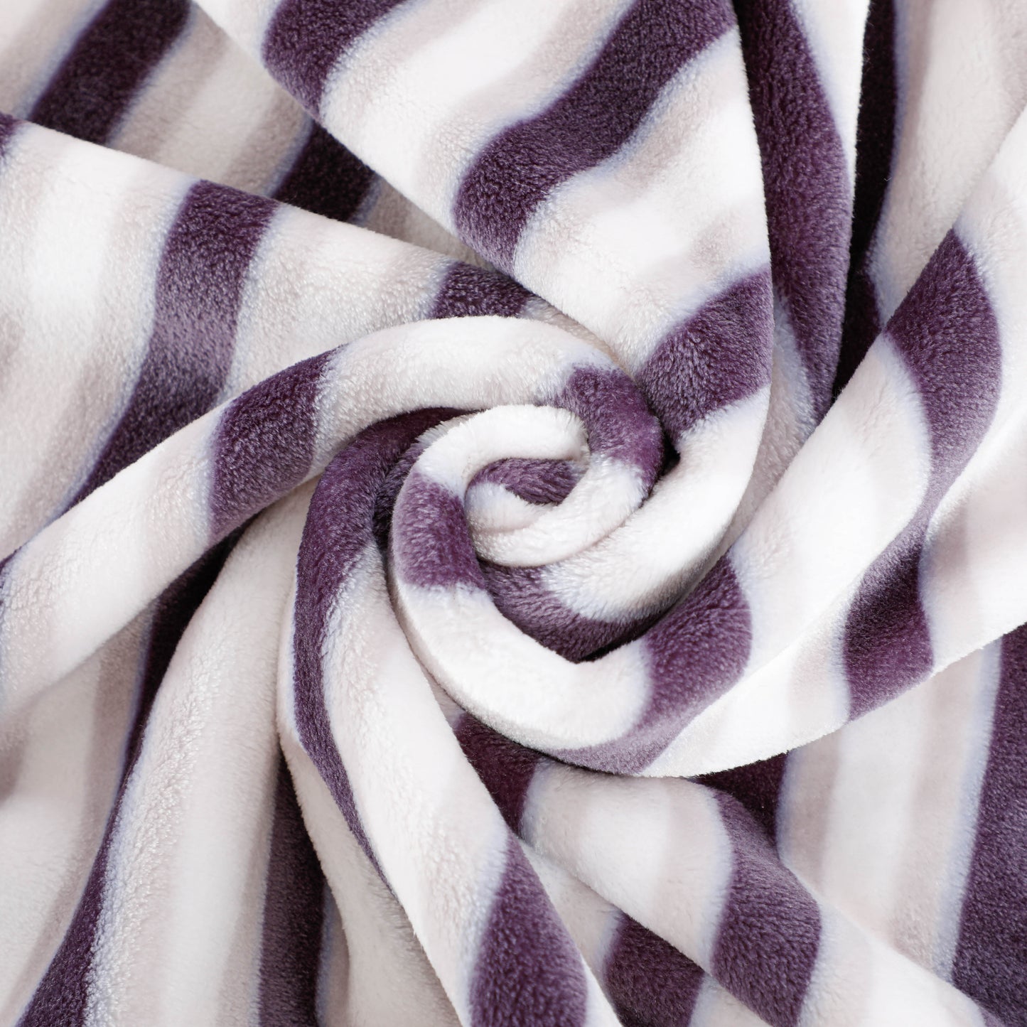 Purple Stripe Flannel Blanket Throw