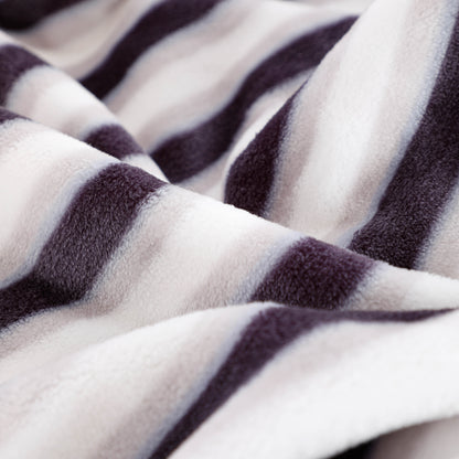 Purple Stripe Flannel Blanket Throw