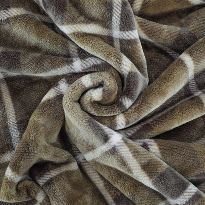 Green Plaid Flannel Blanket Throw