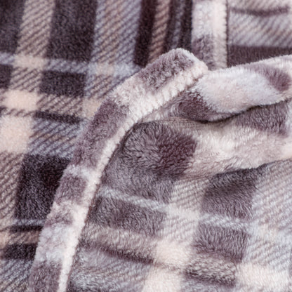 Brown Plaid Flannel Blanket
