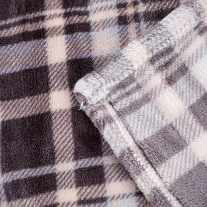 Brown Plaid Flannel Blanket