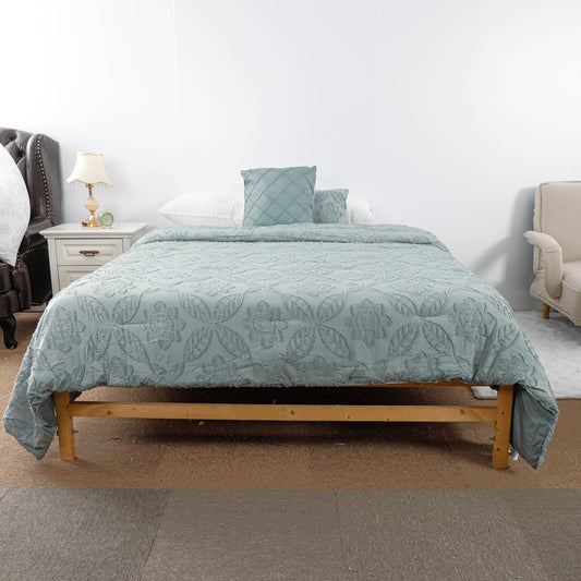 Green Textured Tufted Comforter Sets