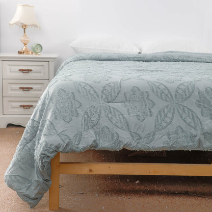 Green Textured Tufted Comforter Sets