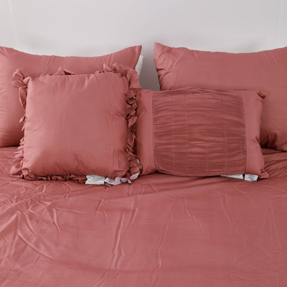 Burgundy Ruffled Duvet cover Sets