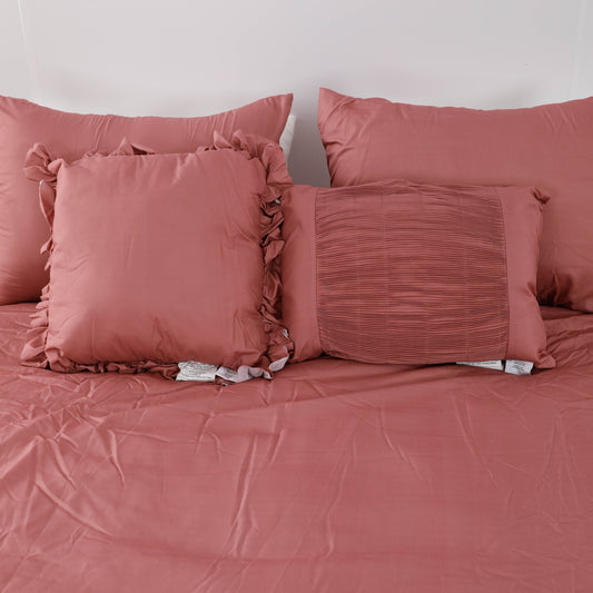 Burgundy Ruffled Duvet cover Sets