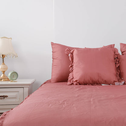 Burgundy Ruffled Duvet cover Sets