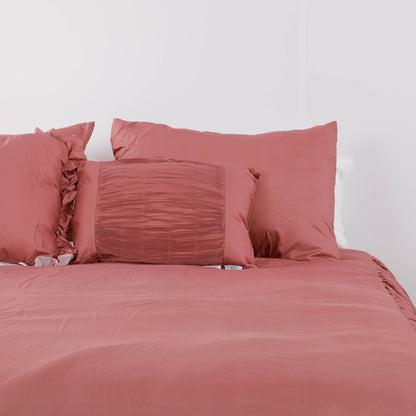 Burgundy Ruffled Duvet cover Sets