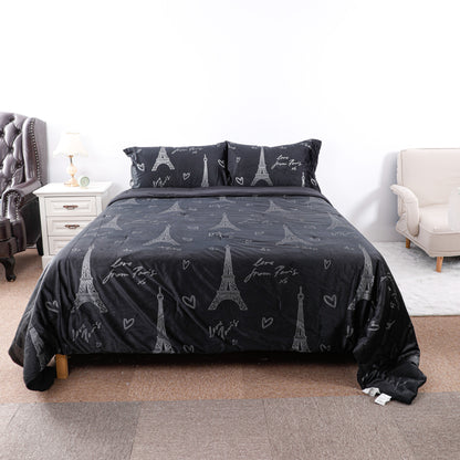 Black Eiffel Tower Print Duvet cover Sets