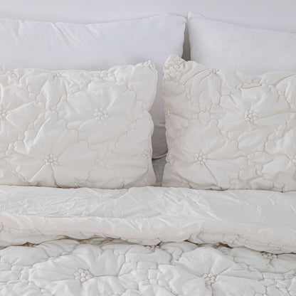 Ruched Floral Comforter Sets