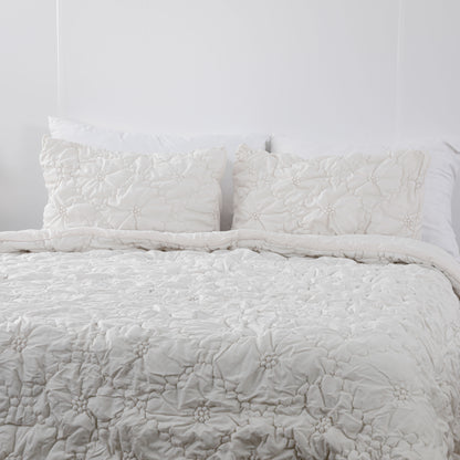 Ruched Floral Comforter Sets
