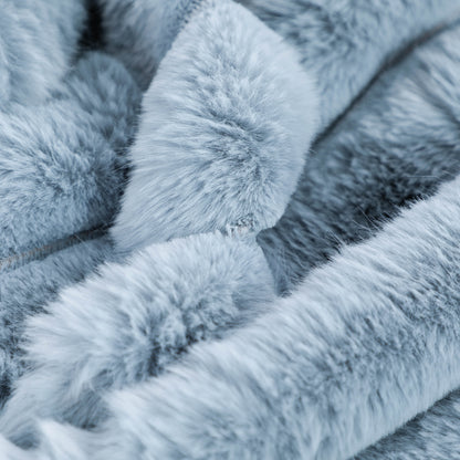 Ribbed Faux Rabbit Fur Blanket