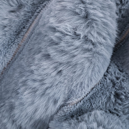 Ribbed Faux Rabbit Fur Blanket